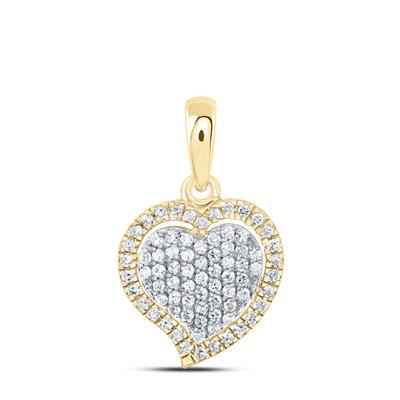 Natural Diamond Heart Pendant 1/5 CTW 10K yellow Gold