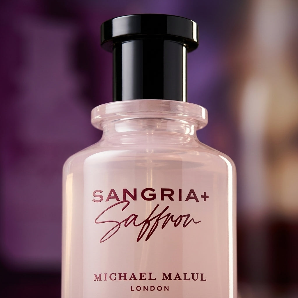Close-up detail of Michael Malul Sangria + Saffron bottle cap and neck