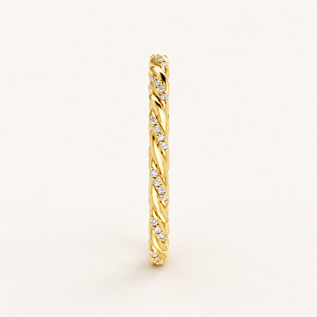 14K White Gold 1/10 CTW Natural Diamond Rope Eternity Band Size 7