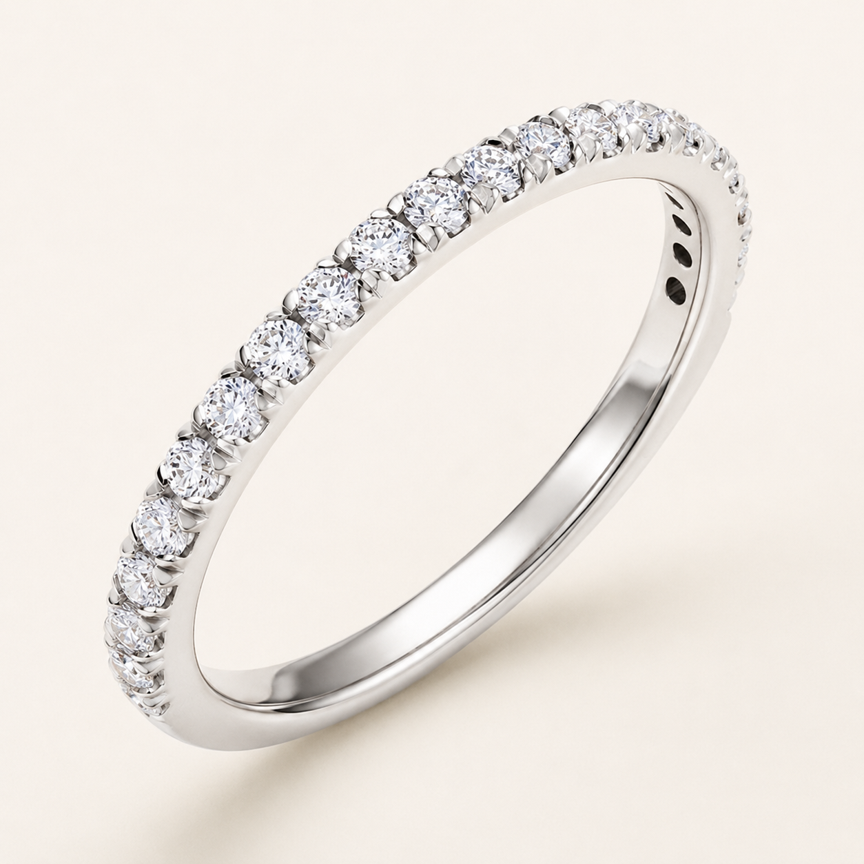 14K White Gold 1/4 CTW Natural Diamond French-Set Anniversary Band