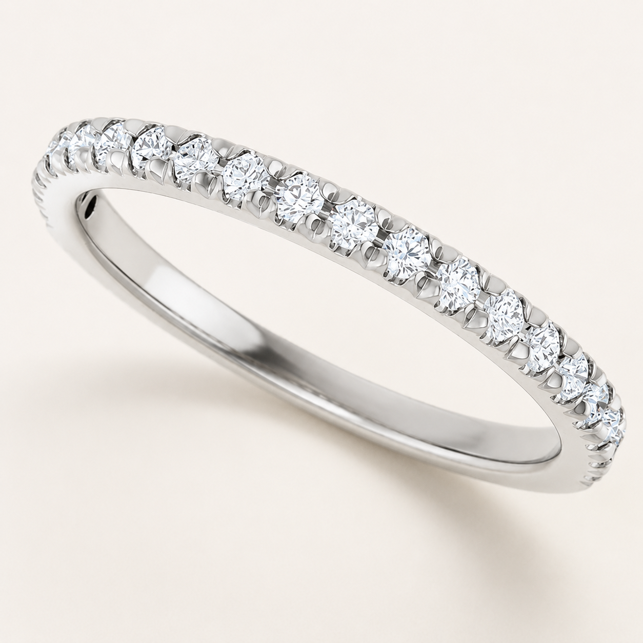 14K White Gold 1/4 CTW Natural Diamond French-Set Anniversary Band