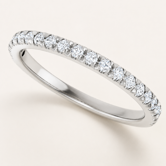 14K White Gold 1/4 CTW Natural Diamond French-Set Anniversary Band