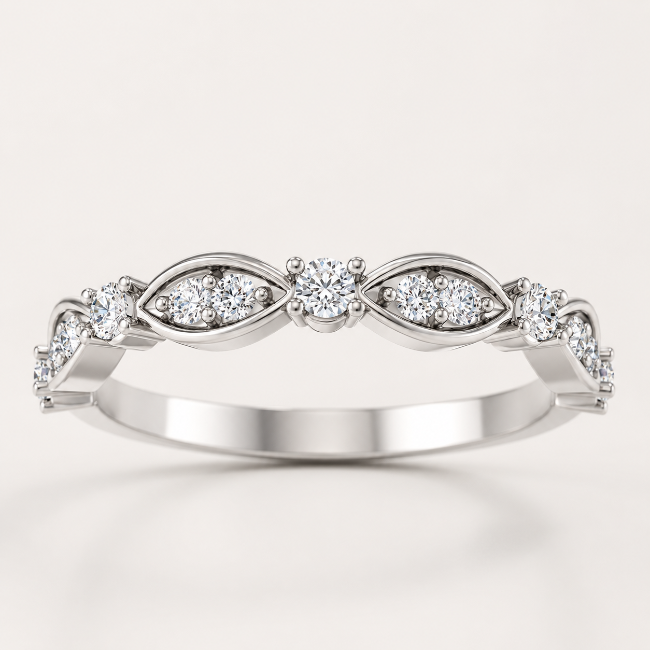 14K White Gold 1/4 CTW Natural Diamond Anniversary Band