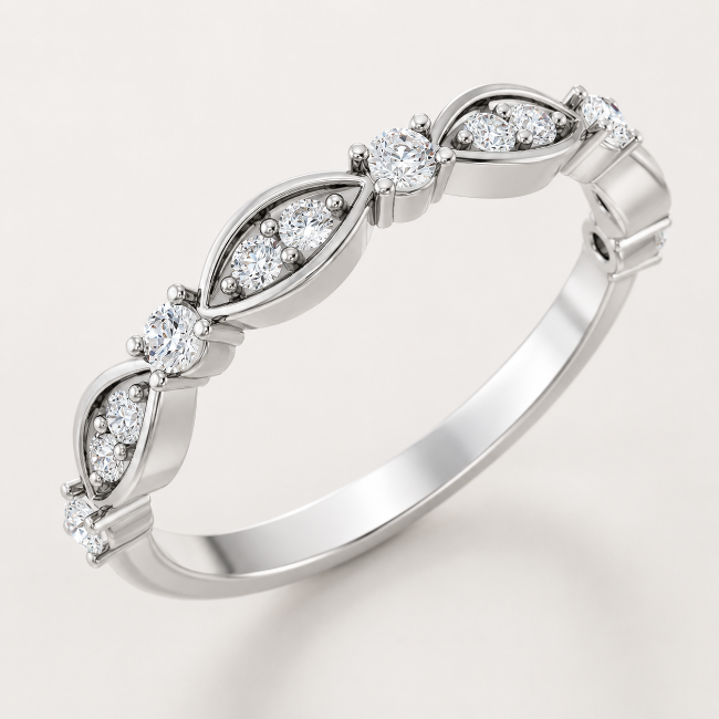 14K White Gold 1/4 CTW Natural Diamond Anniversary Band