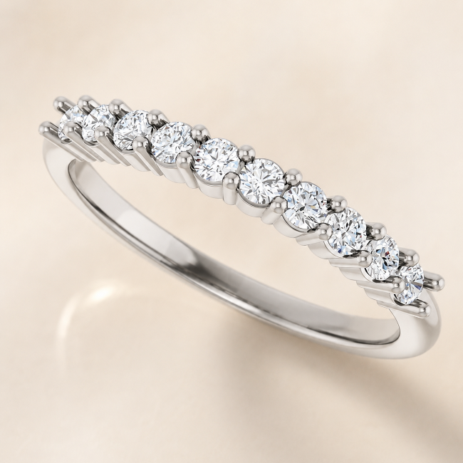 14K White Gold 1/4 CTW Natural Diamond 10-Year Anniversary Band