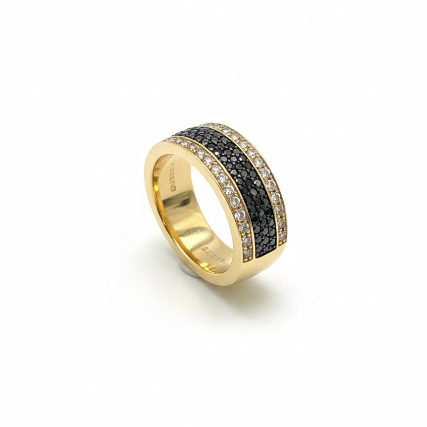1 1/4 CTW-NAT DIA Mens Band 10K Yellow Gold 