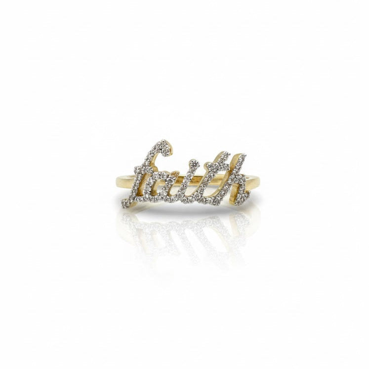 1/5 NAT DÍA Gift “Faith” Ladies Ring 10k yellow gold
