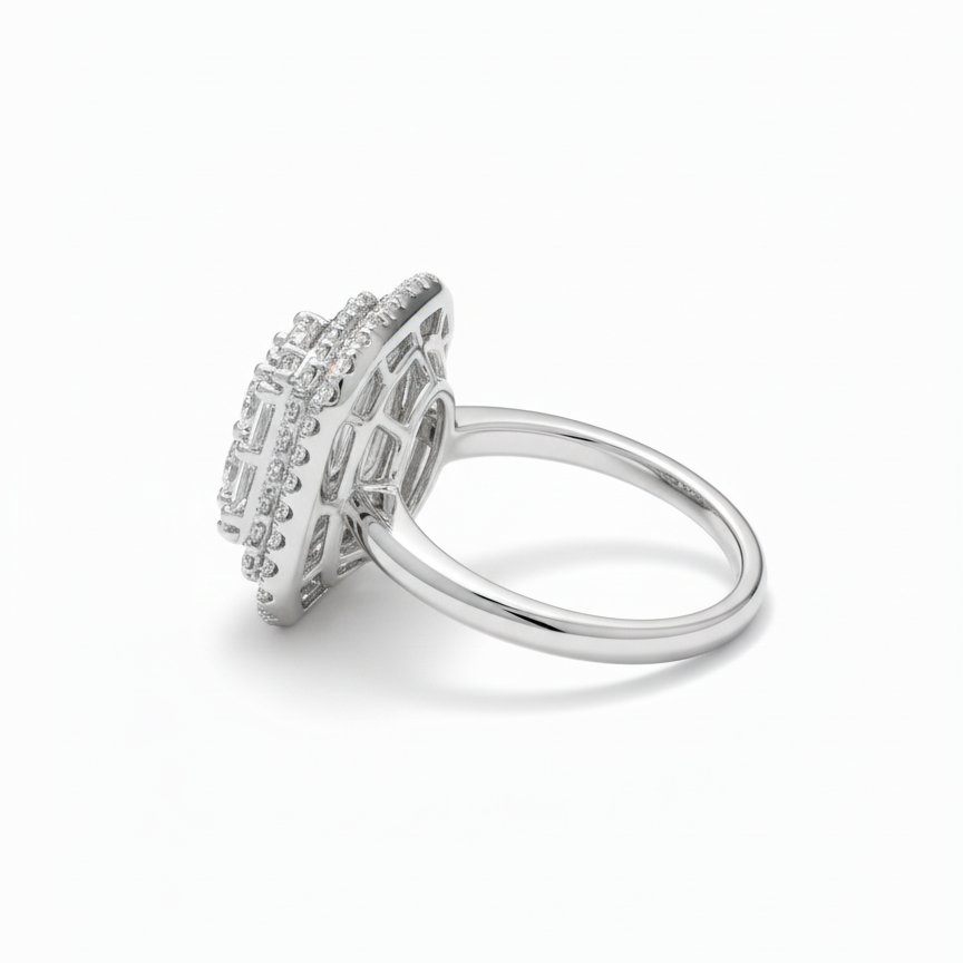 ladies Engagement Ring 14KT White Gold 0.32 CTW