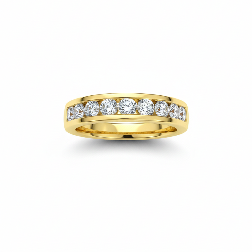 Ladies Diamond Wedding Band 0.50CTW 14KT Yellow Gold 