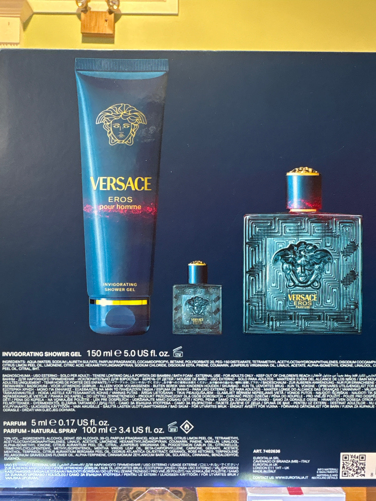 Original packaging reference of Versace Eros pour homme gift set