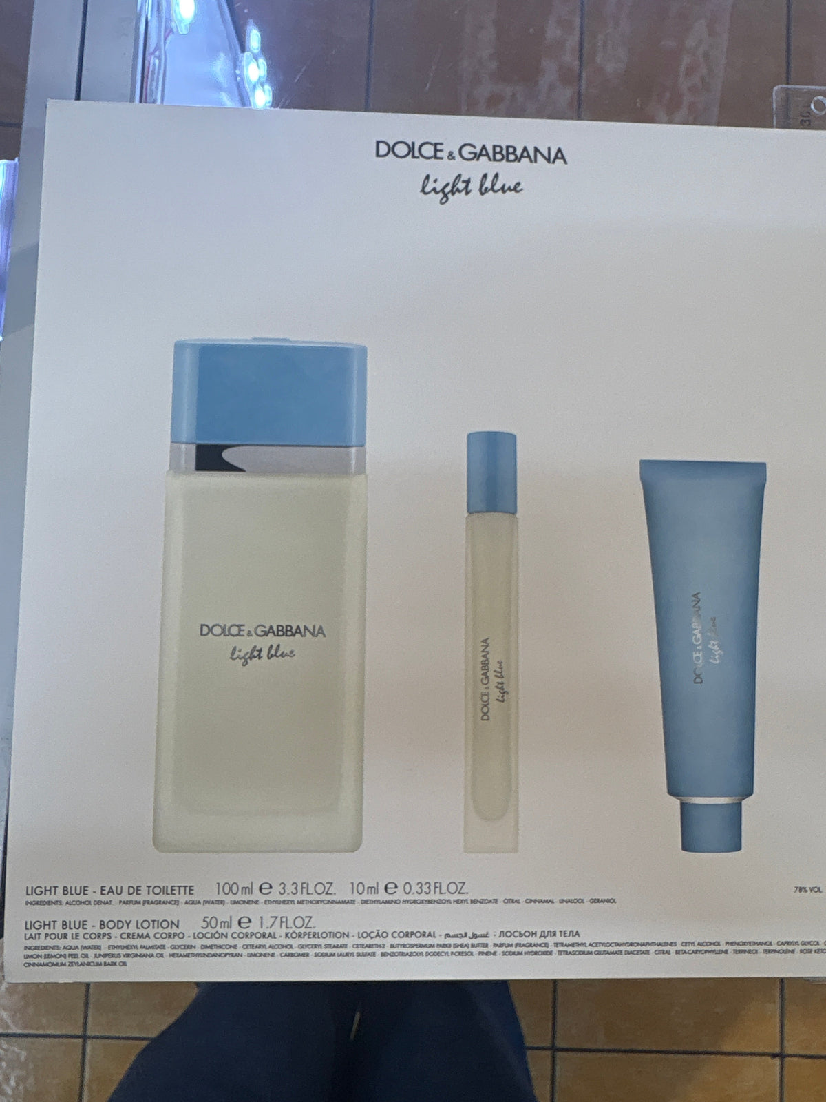 Dolce & Gabbana Light Blue gift set original retail packaging box