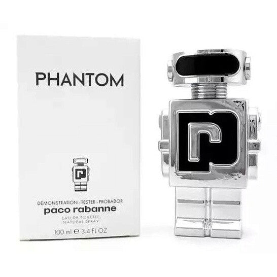 Paco Rabanne Phantom perfume bottle and packaging on a white background
