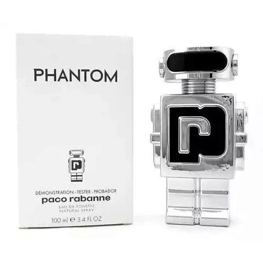 Paco Rabanne Phantom perfume bottle and packaging on a white background