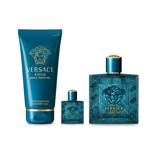 Versace Eros Parfum 3-Piece Gift Set studio shot on white background