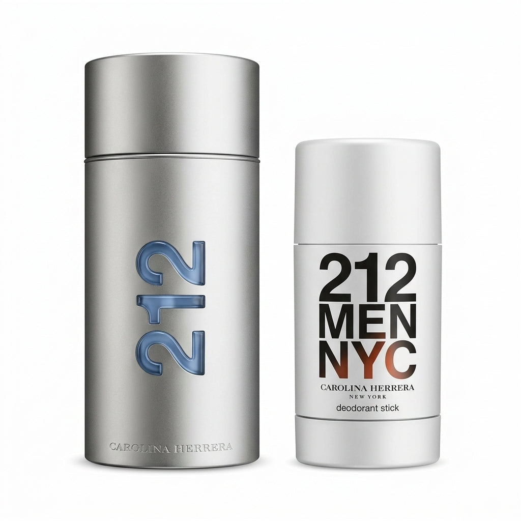 Carolina Herrera 212 Men NYC Eau de Toilette and Deodorant Stick on white background