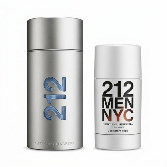Carolina Herrera 212 Men NYC Eau de Toilette and Deodorant Stick on white background