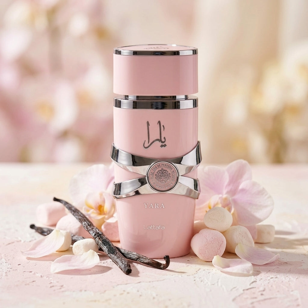 Yara by Lattafa gourmand vanilla floral fragrance notes scene