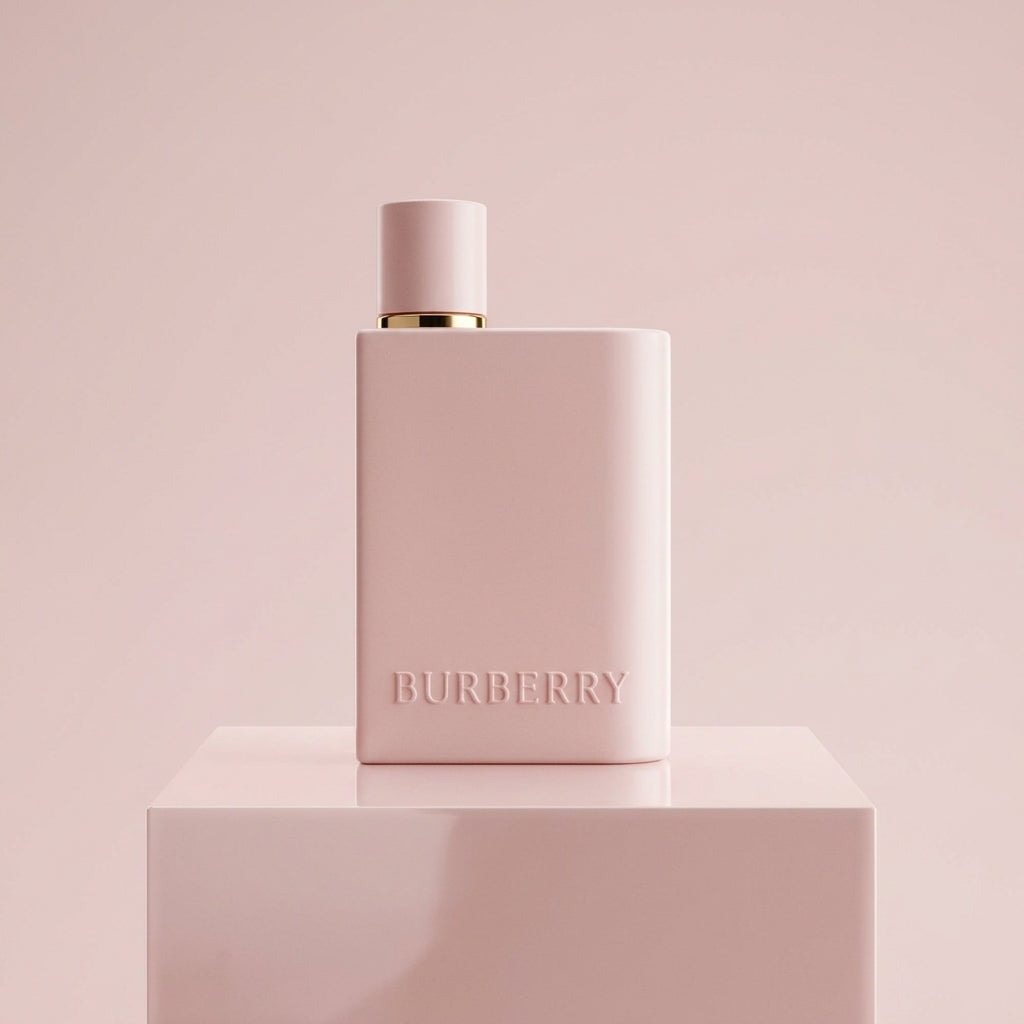 Burberry Her Elixir de Parfum 100ml studio hero shot on acrylic pedestal