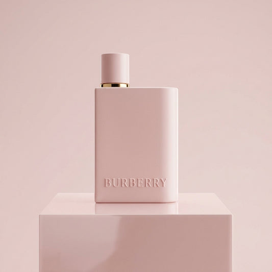 Burberry Her Elixir de Parfum 100ml studio hero shot on acrylic pedestal