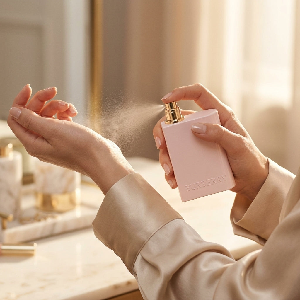 Burberry Her Elixir de Parfum 100ml being applied to wrist